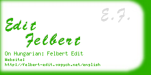 edit felbert business card